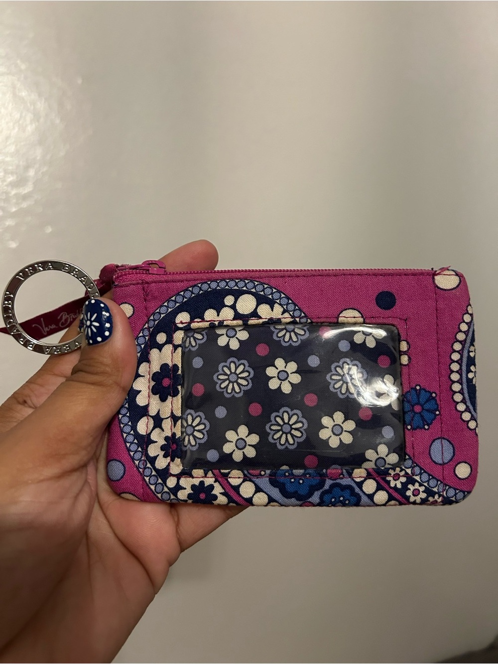 Vera Bradley Pink Paisley ID Card Holder Wristlet